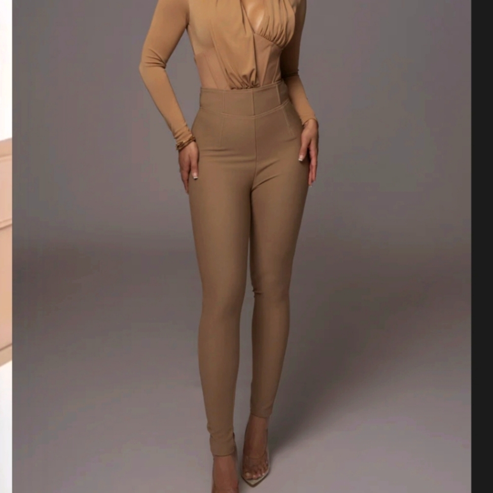 Jluxlabel sand ultra high waist skinny pants